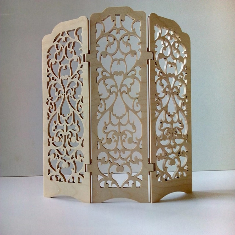 طرح پرده تاشو تزئینی مناسب برای استفاده در دستگاه های cnc چوب و cnc لیزر - laser cut decorative folding screen dxf file