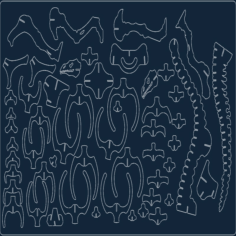 طرح دایناسور مناسب برای استفاده در دستگاه های cnc چوب و cnc لیزر - dinosaur dxf file