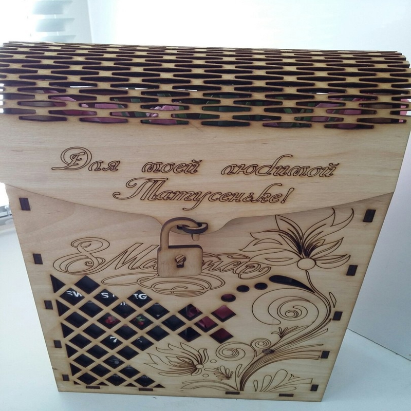 طرح جعبه کادویی نوشابه مناسب برای استفاده در دستگاه های cnc چوب و cnc لیزر - laser cut wine gift box wine bottle packaging box cdr file