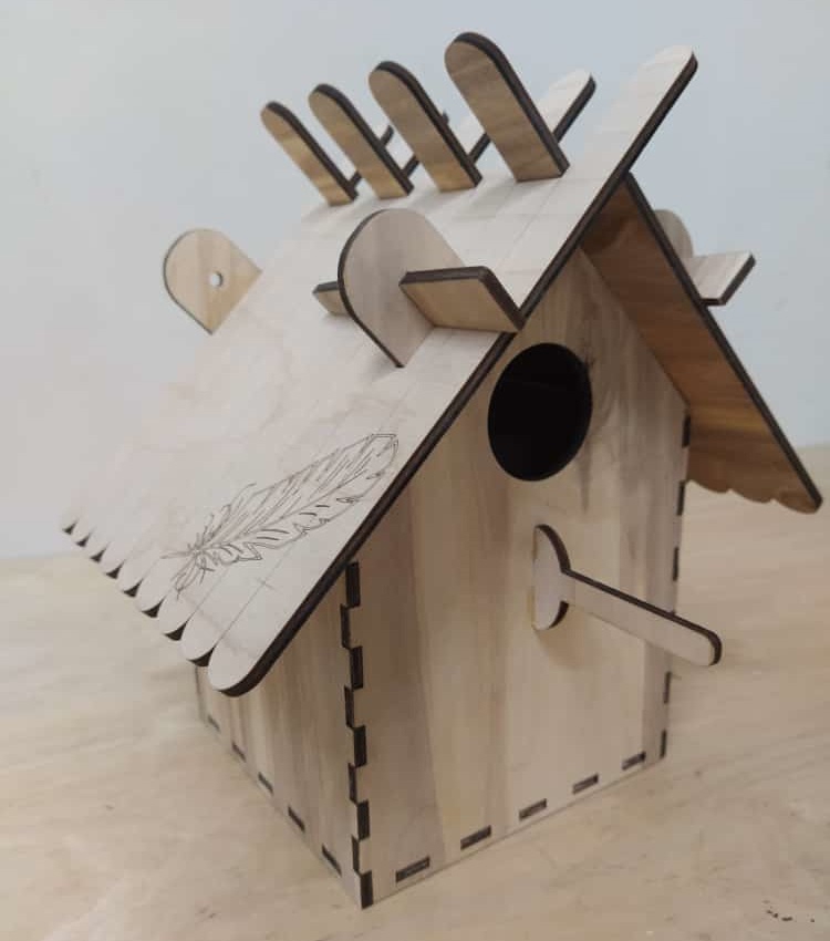 طرح دانه دان پرندگان چوبی طرح لانه پرندگان وحشی برای تزئین باغ مناسب برای استفاده در دستگاه های cnc چوب و cnc لیزر - laser cut wooden bird feeder wild birds nest garden decor cdr file