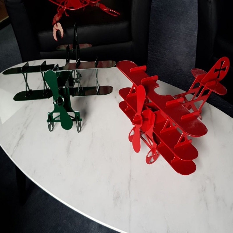 طرح هواپیمای اسباب‌بازی دو باله مناسب برای استفاده در دستگاه های cnc چوب و cnc لیزر - laser cut biplane toy airplane plans dxf file