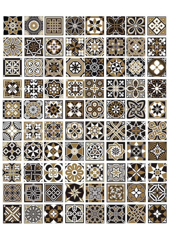 طرح ها و تزئینات هندسی بدون درز مناسب برای استفاده در دستگاه های cnc چوب و cnc لیزر - seamless geometric patterns and ornaments cdr file