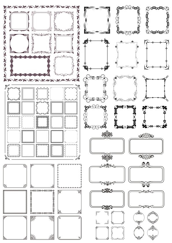طرح قاب عکس فانتزی مناسب برای استفاده در دستگاه های cnc چوب و cnc لیزر - fancy border frames cdr file