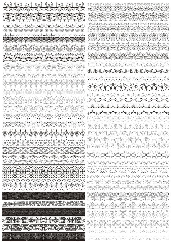 طرح مجموعه حاشیه‌های تزئینی افقی، مناسب برای استفاده در دستگاه های cnc چوب و cnc لیزر - set of horizontal decorative borders cdr file