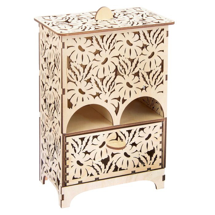 طرح برش جعبه چای چوبی برای لیزر برش مناسب برای استفاده در دستگاه های cnc چوب و cnc لیزر - laser cut wooden tea box template cdr file