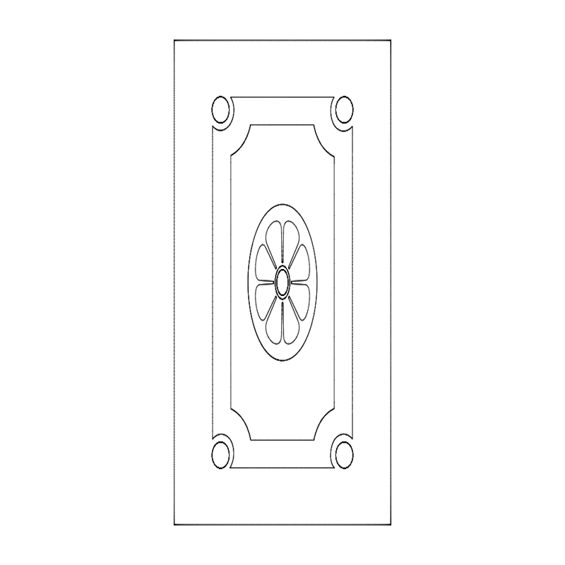طرح تزیین درب شماره ۴ مناسب برای استفاده در دستگاه های cnc چوب و cnc لیزر - door decoration 4 dxf file