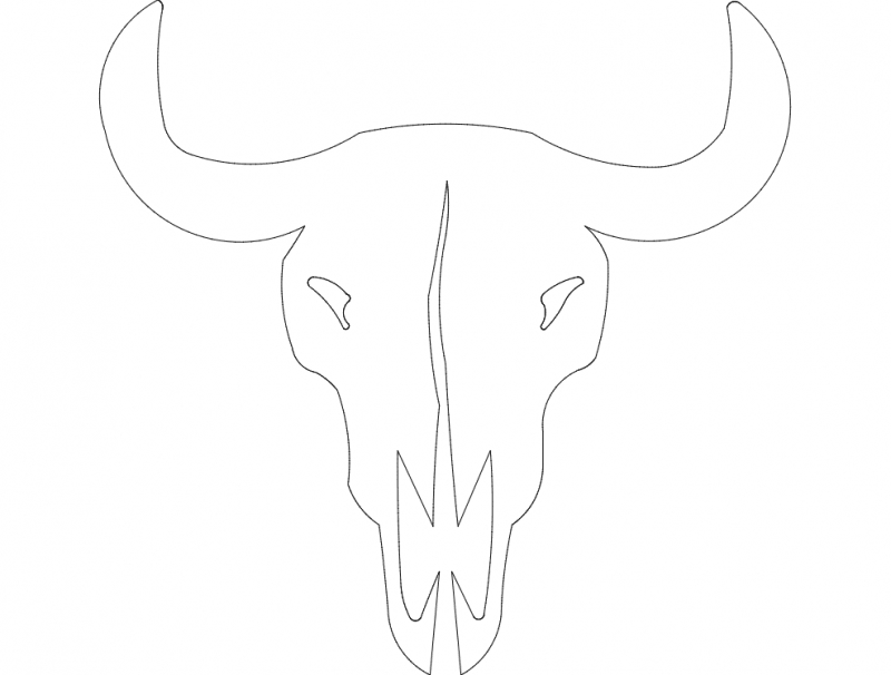 طرح جمجمه گاو نر مناسب برای استفاده در دستگاه های cnc چوب و cnc لیزر - bull skull dxf file