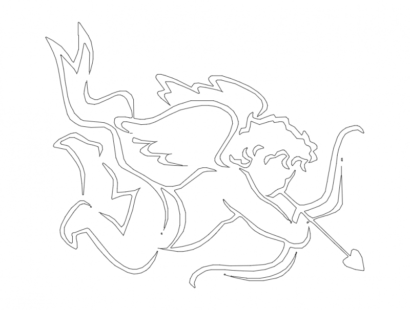 طرح فرشته مناسب برای استفاده در دستگاه های cnc چوب و cnc لیزر - angel dxf file