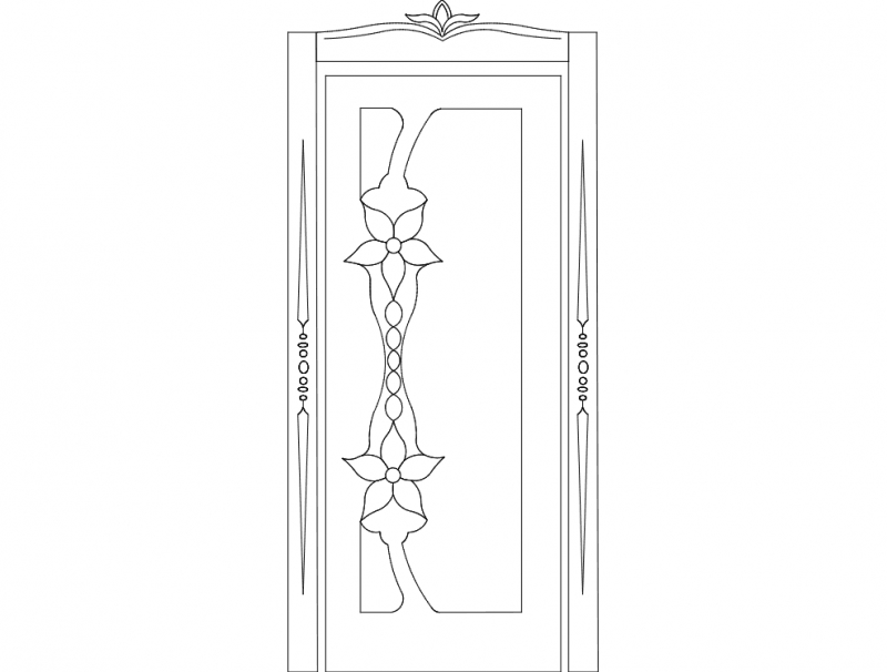 طرح درب kap 001 مناسب برای استفاده در دستگاه های cnc چوب و cnc لیزر - door design kap 001 dxf file