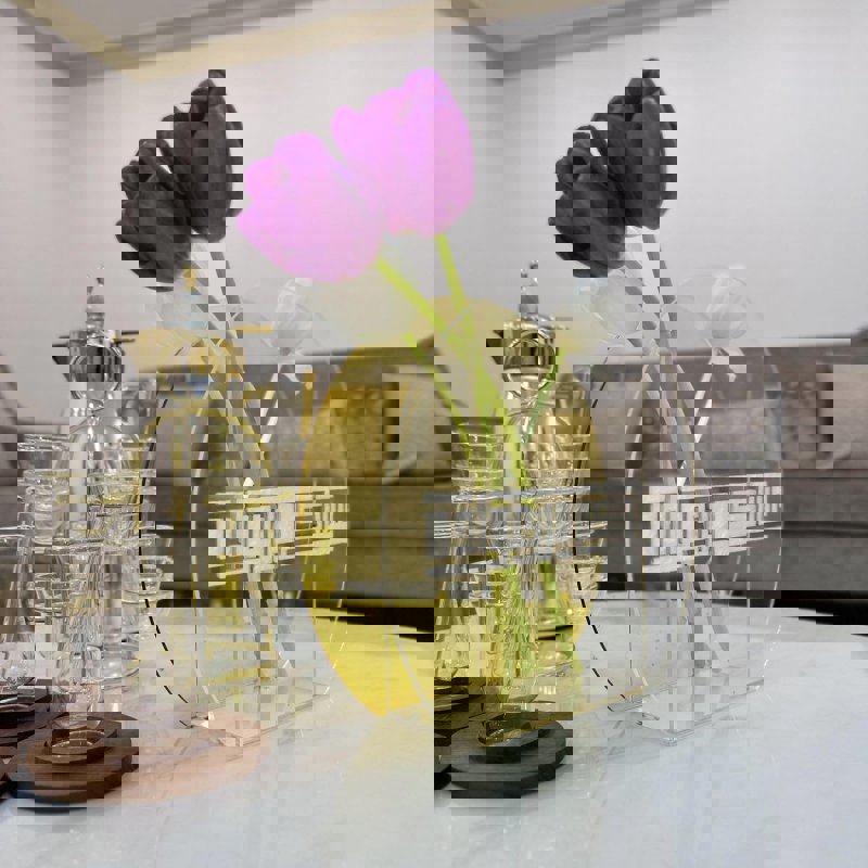 طرح گلدان اکریلیک مناسب برای استفاده در دستگاه های cnc چوب و cnc لیزر - laser cut acrylic vase