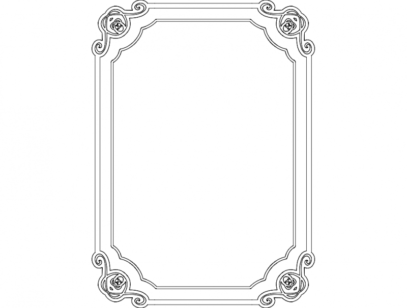 طرح قاب حاشیه زیبا مناسب برای استفاده در دستگاه های cnc چوب و cnc لیزر - cool border frame dxf file