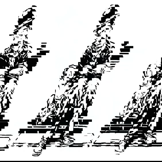 طرح استیکر زندگی سگ چارلی چاپلین مناسب برای استفاده در دستگاه های cnc چوب و cnc لیزر - charlie chaplin charlot dog life sticker dxf file