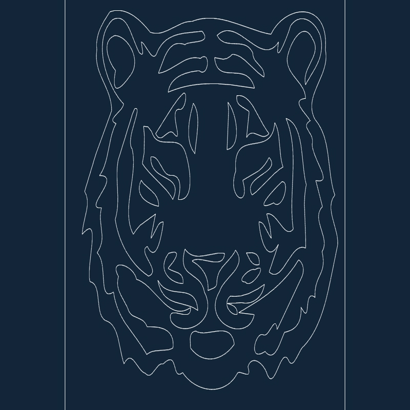 طرح ببر ۱ مناسب برای استفاده در دستگاه های cnc چوب و cnc لیزر - tiger 1 dxf