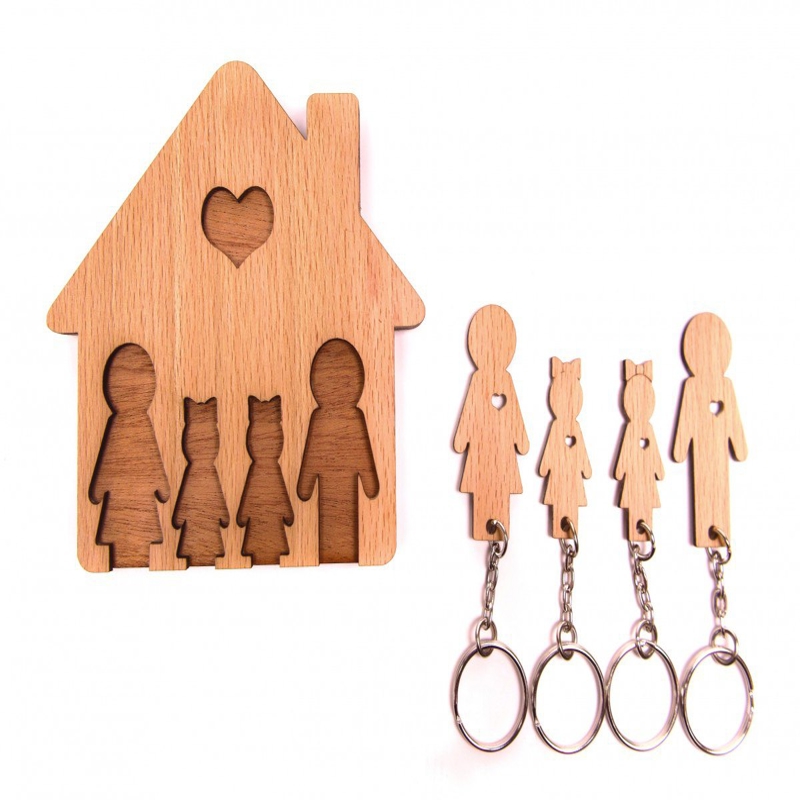 طرح جاکلیدی دیواری طرح دار شخصی مناسب برای استفاده در دستگاه های cnc چوب و cnc لیزر - personalized key holder wall key rack cdr file