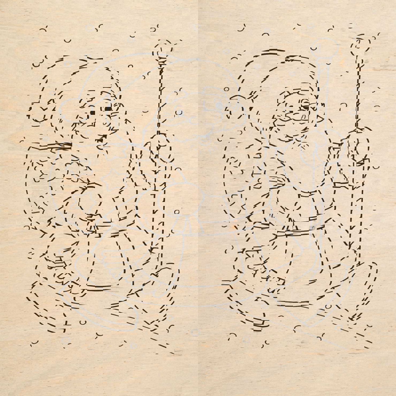 طرح حکاکی لیزری بابانوئل مناسب برای استفاده در دستگاه های cnc چوب و cnc لیزر - laser engraving santa claus cdr file