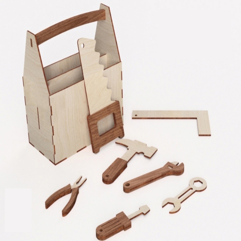 طرح مجموعه ابزار کودکان مناسب برای استفاده در دستگاه های cnc چوب و cnc لیزر - laser cut kids tool set cdr file
