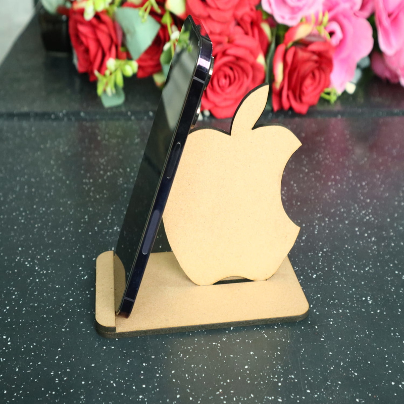 طرح پایه گوشی طرح اپل مناسب برای استفاده در دستگاه های cnc چوب و cnc لیزر - laser cut apple logo phone stand cdr file