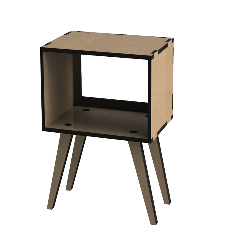 طرح میز تلویزیون توکار مناسب برای استفاده در دستگاه های cnc چوب و cnc لیزر - laser cut television shape hollow side table cdr file