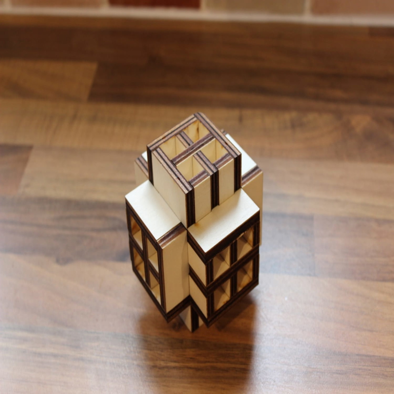 طرح و جعبه پازل لوله ای مناسب برای استفاده در دستگاه های cnc چوب و cnc لیزر - laser cut burr tubular box puzzle svg file