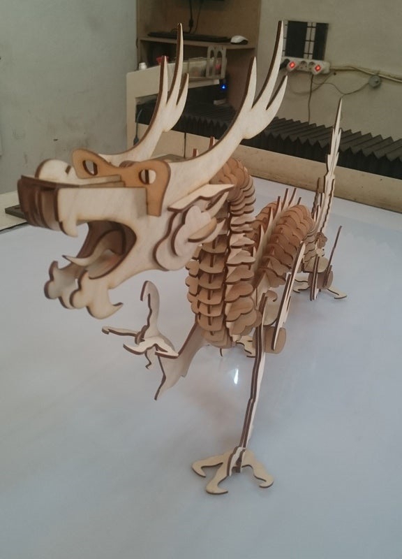 طرح اژدهای چینی مناسب برای استفاده در دستگاه های cnc چوب و cnc لیزر - laser cut chinese dragon cdr file