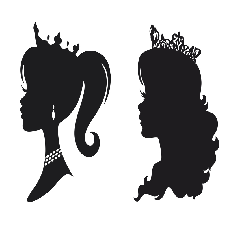 طرح شابلون سیلوئت پرنسس مناسب برای استفاده در دستگاه های cnc چوب و cnc لیزر - princess stencil silhouettes cdr file