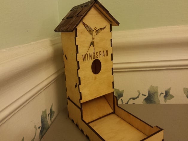 طرح برج تاس با طول بال مناسب برای استفاده در دستگاه های cnc چوب و cnc لیزر - laser cut wingspan dice tower svg file