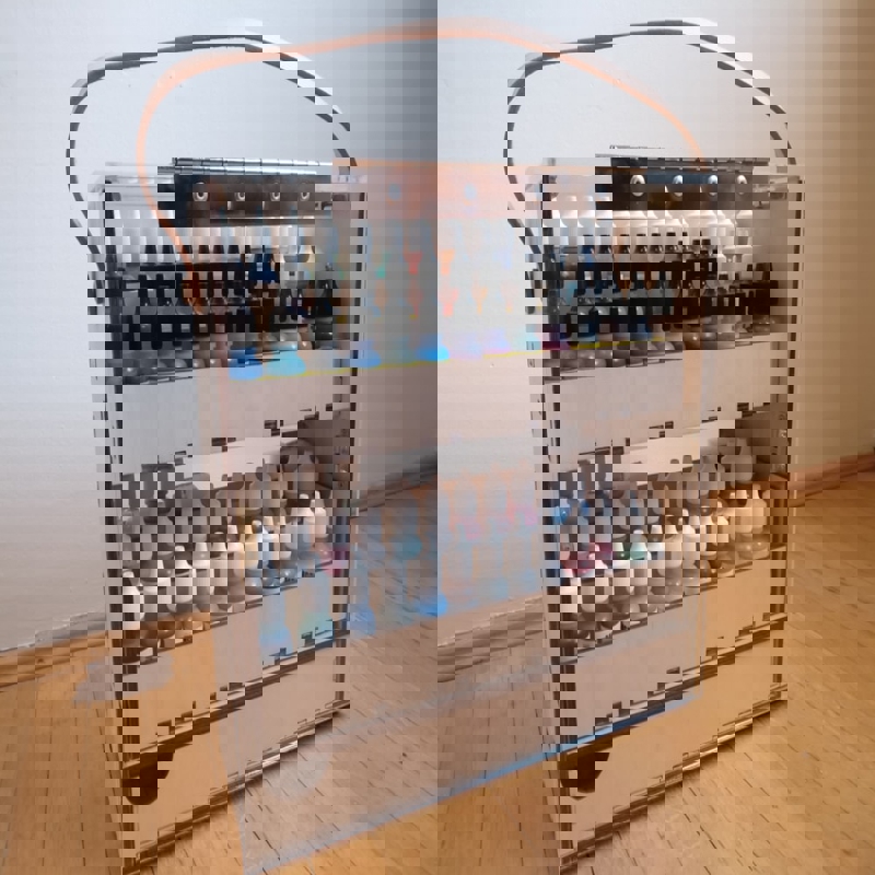 طرح قفسه رنگ مناسب برای استفاده در دستگاه های cnc چوب و cnc لیزر - laser cut paint storage rack caddy dxf file