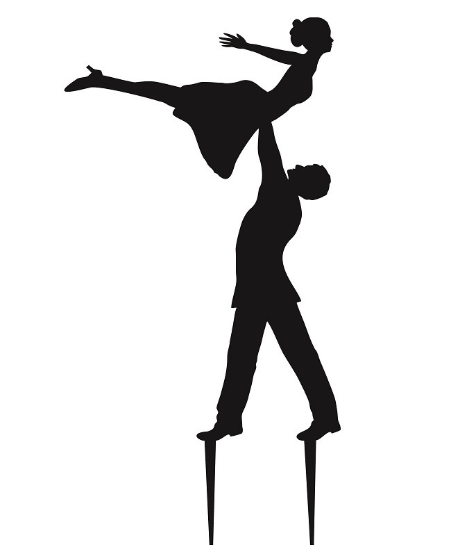 طرح رویه کیک رقص زوج مناسب برای استفاده در دستگاه های cnc چوب و cnc لیزر - laser cut couple dancing cake topper cdr file