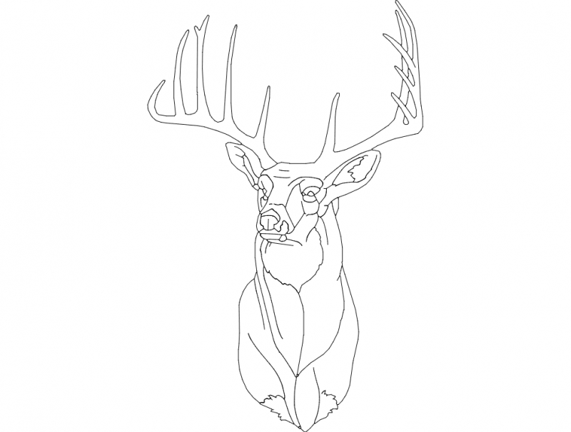 طرح گوزن ۱ مناسب برای استفاده در دستگاه های cnc چوب و cnc لیزر - deer 1 dxf file