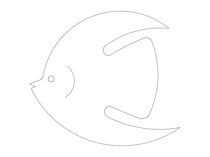 طرح وکتور طرح ماهی سیلوئت مناسب برای استفاده در دستگاه های cnc چوب و cnc لیزر - fish silhouette vector dxf file