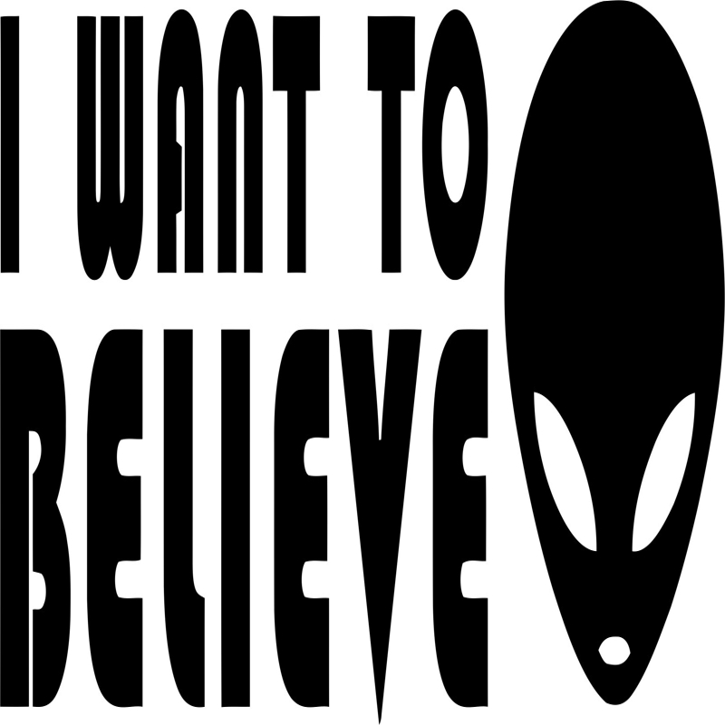 طرح وکتور استیکر می‌خواهم باور کنم از موجودات فضایی مناسب برای استفاده در دستگاه های cnc چوب و cnc لیزر - i want to believe sticker alien vector cdr file
