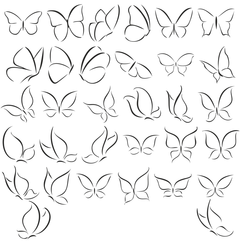 طرح مجموعه وکتور پروانه مناسب برای استفاده در دستگاه های cnc چوب و cnc لیزر - butterfly vector set cdr file