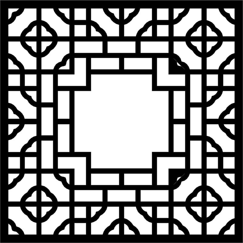 طرح تزئینی مناسب برای استفاده در دستگاه های cnc چوب و cnc لیزر - ornamental pattern dxf file