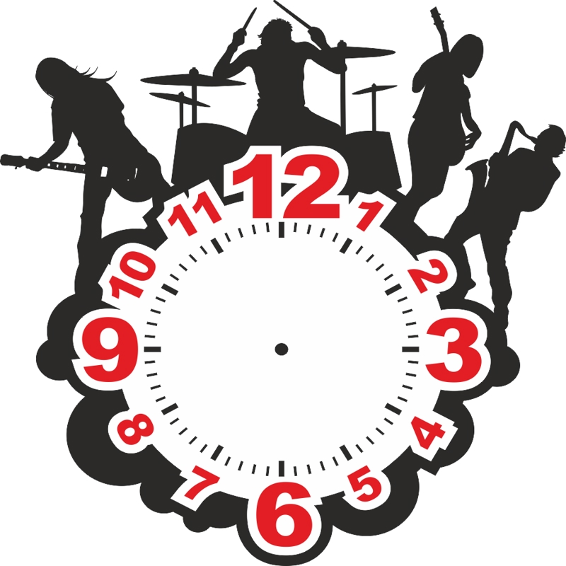 طرح ساعت راک مناسب برای استفاده در دستگاه های cnc چوب و cnc لیزر - Design and vector for CNC machine