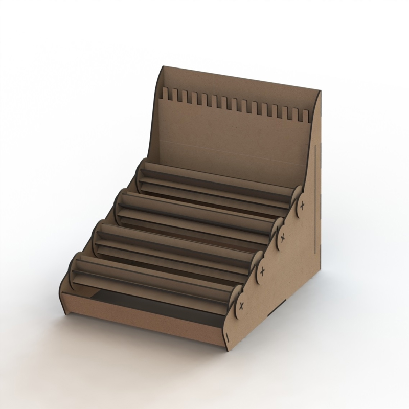 طرح جا دستبندی و سازماندهی جواهرات مناسب برای استفاده در دستگاه های cnc چوب و cnc لیزر - laser cut bracelet holder jewelry organizer dxf file