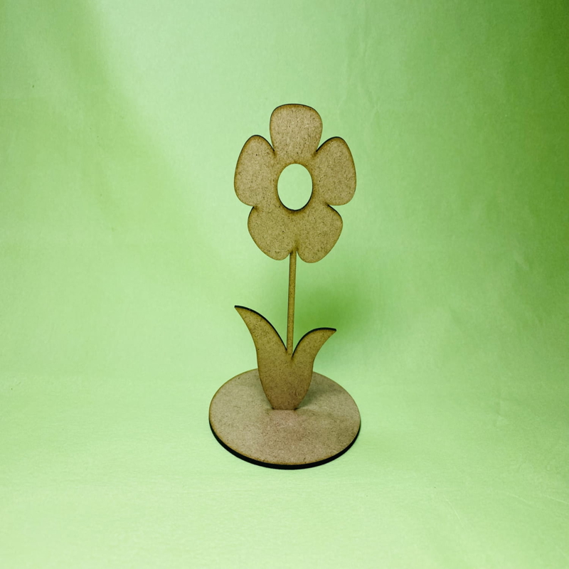 طرح گل با پایه مناسب برای استفاده در دستگاه های cnc چوب و cnc لیزر - laser cut flower with stand cdr file