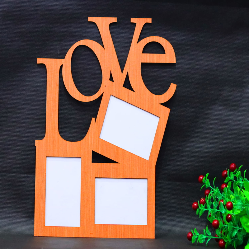 طرح قاب عکس عاشقانه طرح قلب مناسب برای استفاده در دستگاه های cnc چوب و cnc لیزر - laser cut love photo frame wall decor cdr file