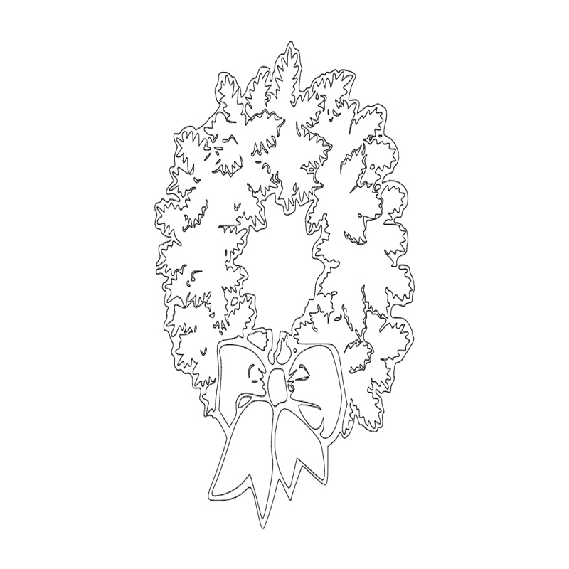 طرح حلقه گل کریسمس مناسب برای استفاده در دستگاه های cnc چوب و cnc لیزر - xmas wreath dxf file