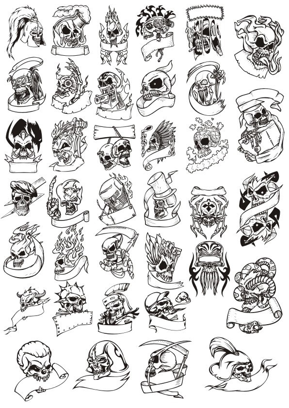 طرح فایل وکتور تصویر سر جمجمه ترسناک مناسب برای استفاده در دستگاه های cnc چوب و cnc لیزر - terror skull head vector illustration cdr file