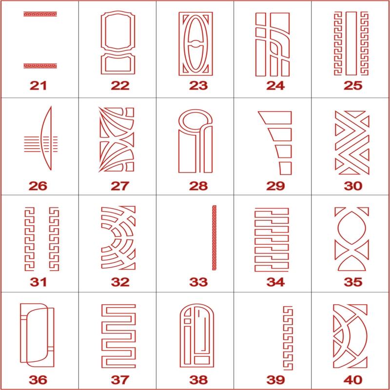 طرح های 20 درب برای برش در روتر cnc مناسب برای استفاده در دستگاه های cnc چوب و cnc لیزر - designs of 20 doors for cutting in cnc router cdr file