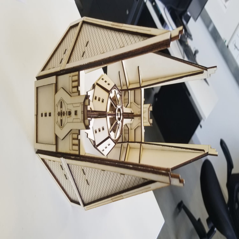 طرح کراوات رهگیر جنگ ستارگان مناسب برای استفاده در دستگاه های cnc چوب و cnc لیزر - laser cut star wars tie interceptor dxf file