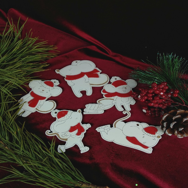 طرح تخته سه لا اسباب بازی کریسمس موش مناسب برای استفاده در دستگاه های cnc چوب و cnc لیزر - laser cut plywood souvenir christmas toys mouse cdr file