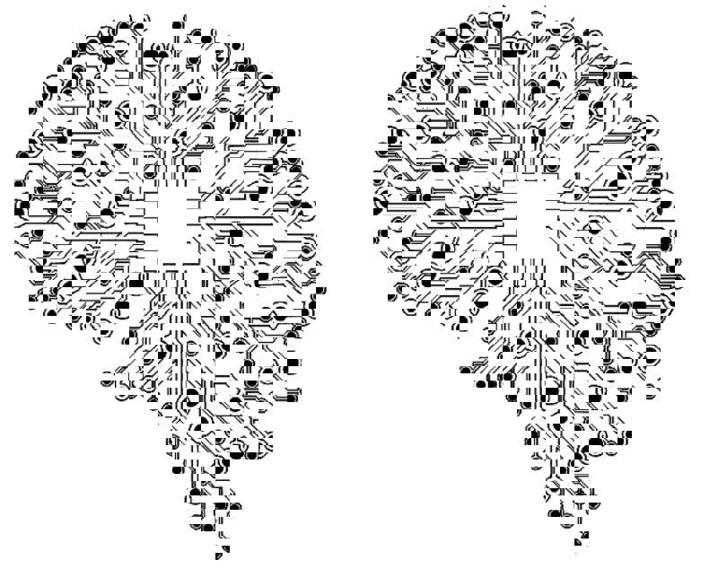طرح هنر دیواری مدار الکترونیکی مغز مناسب برای استفاده در دستگاه های cnc چوب و cnc لیزر - laser cut brain electronic circuit wall art
