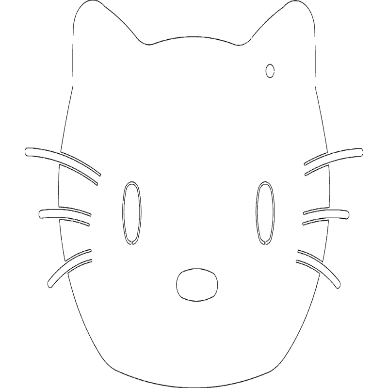 طرح هلو کیتی مناسب برای استفاده در دستگاه های cnc چوب و cnc لیزر - hello kitty dxf file