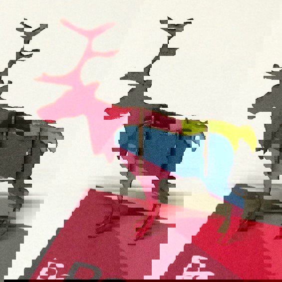 طرح گوزن شمالی کوچک مناسب برای استفاده در دستگاه های cnc چوب و cnc لیزر - laser cut mini reindeer dxf file