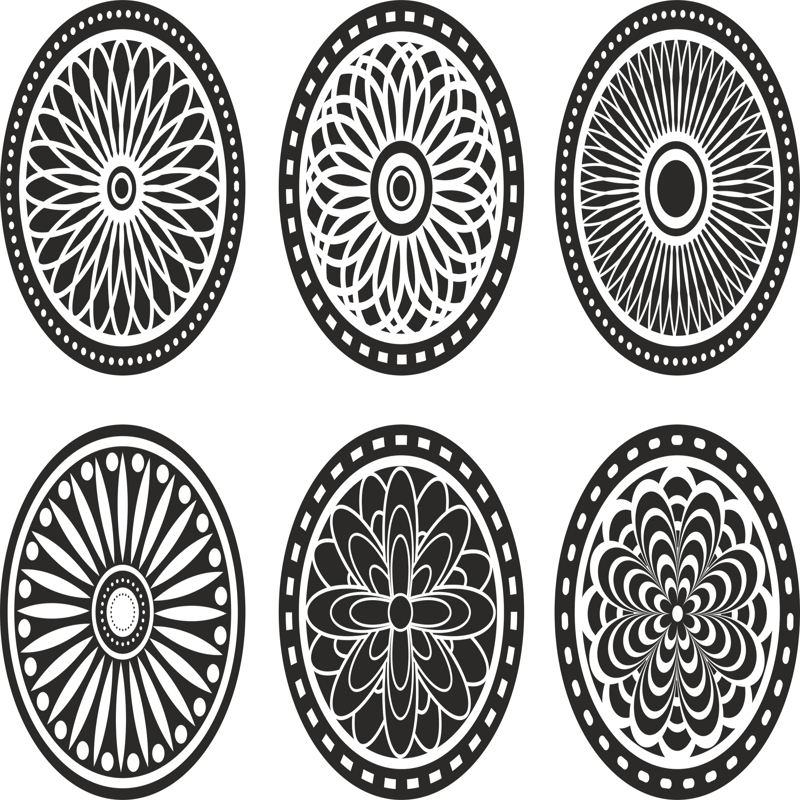 طرح المان دایره ای مناسب برای استفاده در دستگاه های cnc چوب و cnc لیزر - circle lasercut element cdr file