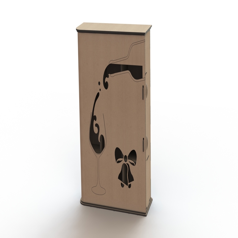 طرح برش جعبه نوشابه برای لیزر مناسب برای استفاده در دستگاه های cnc چوب و cnc لیزر - laser cut wine box template cdr file
