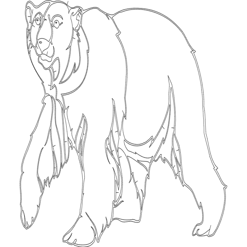 طرح خرس مناسب برای استفاده در دستگاه های cnc چوب و cnc لیزر - bear dxf file