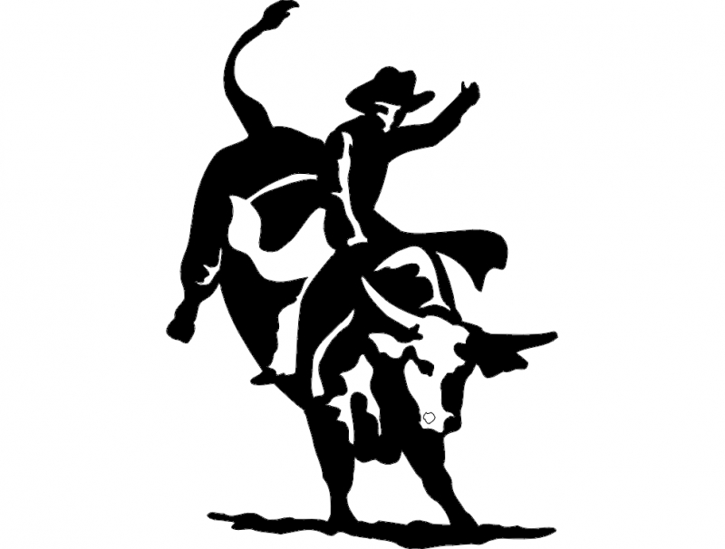 طرح گاو نر سوار ۲ مناسب برای استفاده در دستگاه های cnc چوب و cnc لیزر - bull rider 2 dxf file