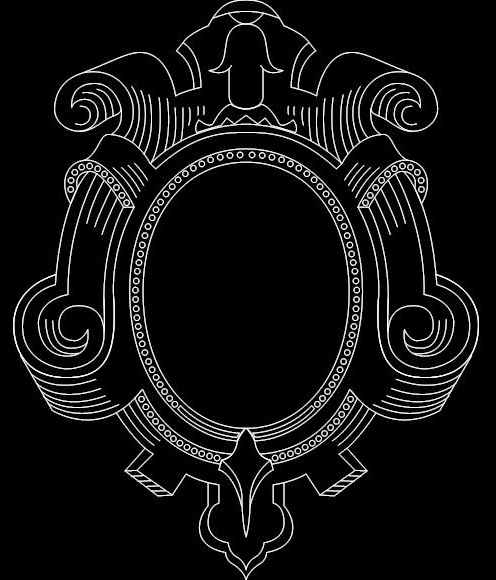 طرح قاب آینه شماره ۰۵۵۸ مناسب برای استفاده در دستگاه های cnc چوب و cnc لیزر - mirror frame 0558 dxf file